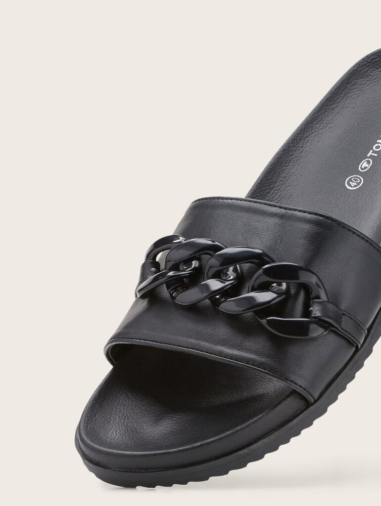 Tom Tailor sieviešu sandales, melnas cena un informācija | Sieviešu sandales | 220.lv