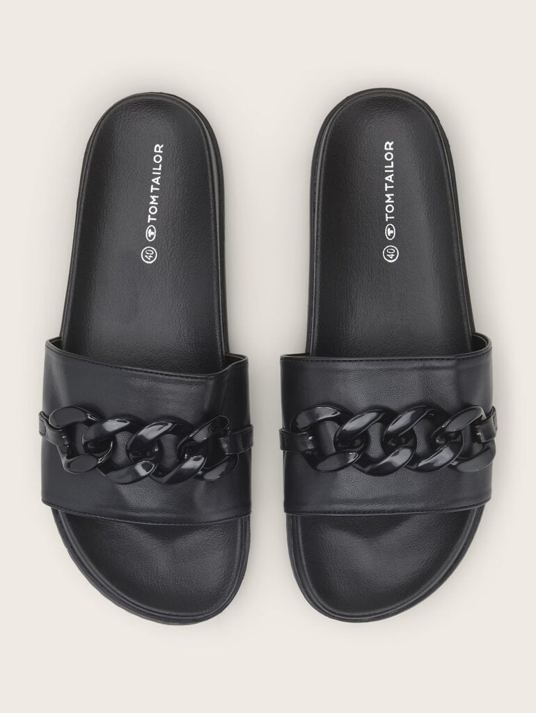 Tom Tailor sieviešu sandales, melnas cena un informācija | Sieviešu sandales | 220.lv