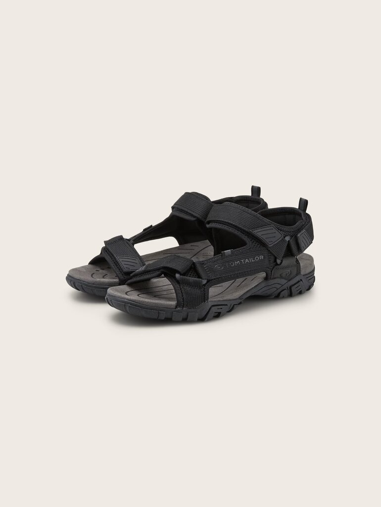 Tom Tailor vīriešu sandales, melnas цена и информация | Vīriešu iešļūcenes, čības, sandales | 220.lv