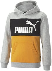 Puma Džemperi Ess Block Hoodie Black Grey Yellow 849081 04 849081 04/140 cena un informācija | Zēnu jakas, džemperi, žaketes, vestes | 220.lv