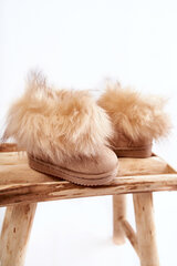 Bērnu sniega zābaki ar Eco Fur Beige Ariana 22136-69 цена и информация | Коричневые детские сапоги S&O | 220.lv