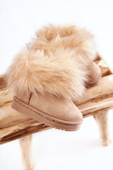 Bērnu sniega zābaki ar Eco Fur Beige Ariana 22136-69 цена и информация | Коричневые детские сапоги S&O | 220.lv