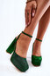 Sieviešu sandales ar spīdīgu papēdi, zaļa roze 21901-H цена и информация | Sieviešu sandales | 220.lv