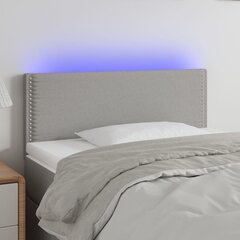 vidaXL gultas galvgalis ar LED, 90x5x78/88 cm, gaiši pelēks audums цена и информация | Кровати | 220.lv