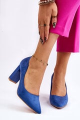 Zamšādas augstpapēžu kurpes Modes papēdis Estellia, zils 23442-H cena un informācija | Sieviešu kurpes | 220.lv