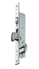 Slēdzene 1451-21-00, bez cilindra, ar rullīti, šauram profīlam, nerūsējoša cena un informācija | Durvju slēdzenes | 220.lv