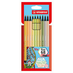 Pildspalvu komplekts STABILO Pen 68 | 10krāsas cena un informācija | Rakstāmpiederumi | 220.lv