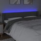 vidaXL gultas galvgalis ar LED, 163x16x78/88 cm, tumši pelēks audums cena un informācija | Gultas | 220.lv