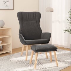 Кресло для отдыха с табуреткой, серое цена и информация | Кресла в гостиную | 220.lv