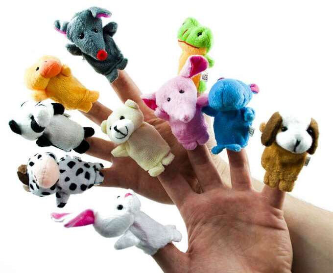 Plīša pirkstu rotaļlietas, 10 gab. cena un informācija | Attīstošās rotaļlietas | 220.lv