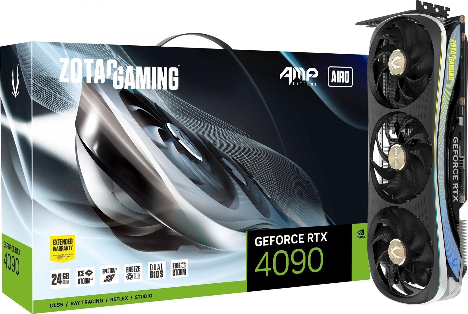 Zotac GAMING GeForce RTX 4090 AMP Extreme AIRO (ZT-D40900B-10P) cena un informācija | Videokartes (GPU) | 220.lv