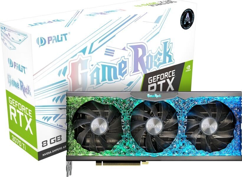 Palit GeForce RTX 3070 Ti GameRock (LHR) cena un informācija | Videokartes (GPU) | 220.lv