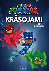 Pjmasks. Krāsojam! Ar uzlīmēm! цена и информация | Книжки - раскраски | 220.lv