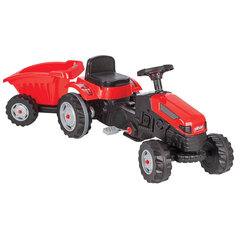 Pedāļu traktors ar piekabi, sarkans cena un informācija | Rotaļlietas zēniem | 220.lv
