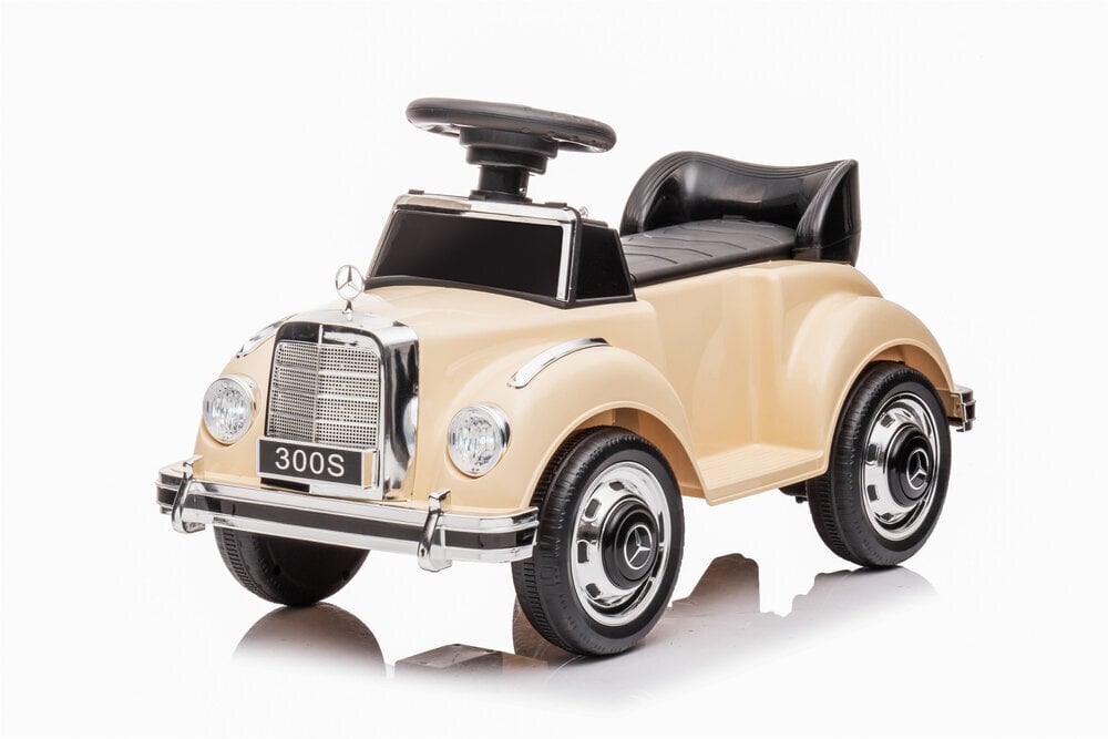 Akumulatora bērnu automašīna LeanToys Mercedes 300S, smilškrāsā cena un informācija | Rotaļlietas meitenēm | 220.lv