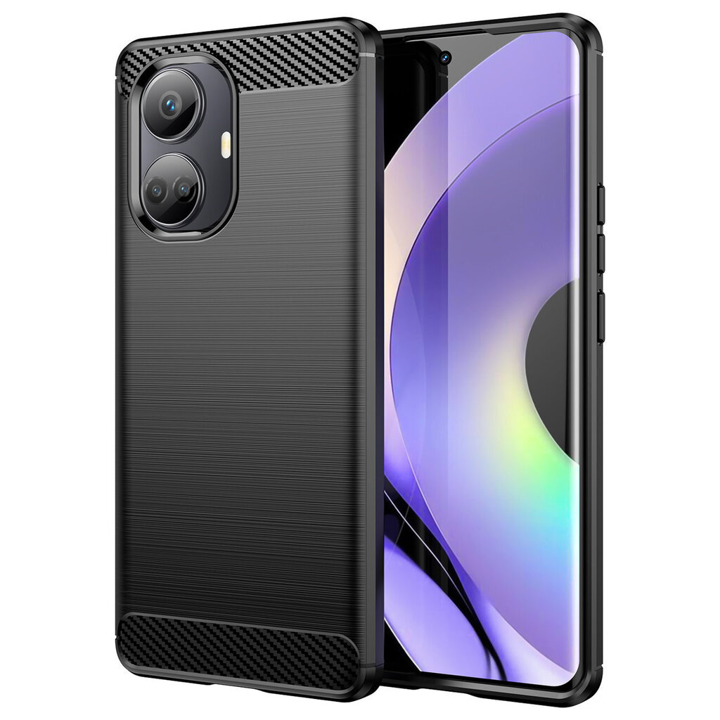 Carbon piemērots Realme 10 Pro, melns cena un informācija | Telefonu vāciņi, maciņi | 220.lv