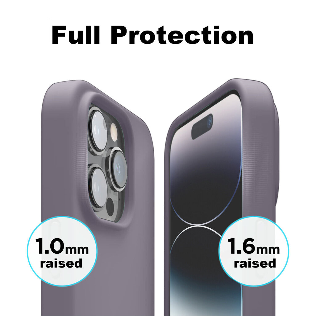 Komplekts - silikona vāciņš paredzēts iPhone 14 Pro violets un Privacy aizsargstikls. cena un informācija | Telefonu vāciņi, maciņi | 220.lv