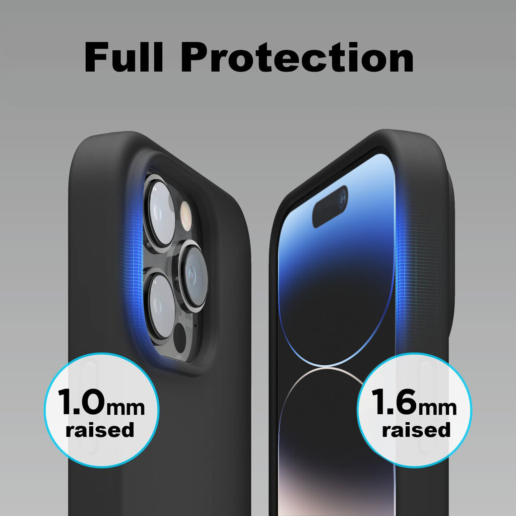 Komplekts - silikona vāciņš paredzēts iPhone 14 Pro melns un Privacy aizsargstikls. cena un informācija | Telefonu vāciņi, maciņi | 220.lv