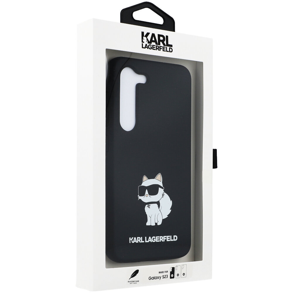 Original KARL LAGERFELD Silicone Choupette - Samsung Galaxy S23 , melns cena un informācija | Telefonu vāciņi, maciņi | 220.lv