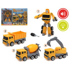 Трансформеры со звуком, желтые, 4 шт. цена и информация | Конструктор автомобилей игрушки для мальчиков | 220.lv