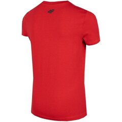 T-krekls 4F Jr HJZ22 JTSM008 62S, sarkans cena un informācija | Zēnu krekli | 220.lv