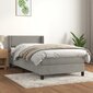 vidaXL atsperu gulta ar matraci, gaiši pelēka samts, 100x200 cm цена и информация | Gultas | 220.lv