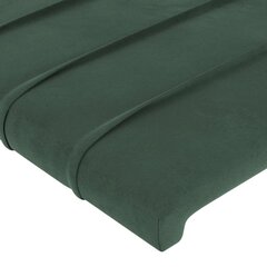 vidaXL gultas rāmis ar galvgali, tumši zaļš samts, 90x190 cm цена и информация | Кровати | 220.lv