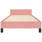 vidaXL gultas rāmis ar galvgali, rozā samts, 90x200 cm cena un informācija | Gultas | 220.lv