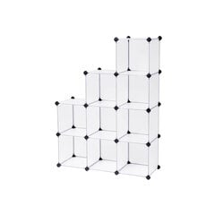 Plastmasas apavu plaukts 93 x 31 x 123 cm., 9 nodalījumi, balts цена и информация | Полки для обуви, банкетки | 220.lv