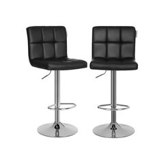 Набор из 2 барных стульев из искусственной кожи черного цвета. цена и информация | Стулья для кухни и столовой | 220.lv