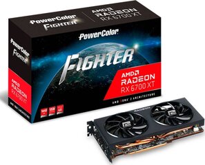 PowerColor Fighter AMD Radeon RX 6700 XT 12GB GDDR6 (AXRX 6700XT 12GBD6-3DH) cena un informācija | Videokartes (GPU) | 220.lv