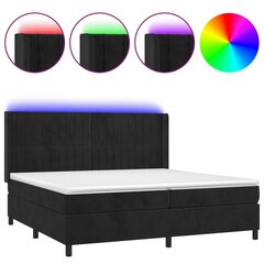 Atsperu gulta ar matraci un LED gaismām vidaXL, 200x200 cm, melns цена и информация | Кровати | 220.lv