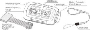 SkyRC тестер аккумуляторов LiPo 6S LiPoPal, SK-500007-01 цена и информация | Автомобильные электропринадлежности 12V | 220.lv