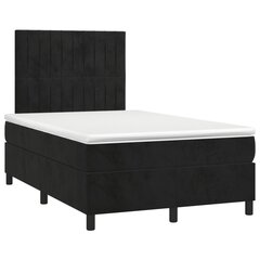 Atsperu gulta ar matraci un LED gaismām vidaXL, 120x200 cm, melns цена и информация | Кровати | 220.lv