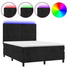 Кровать vidaXL, 140x200 см, черный цена и информация | Кровати | 220.lv