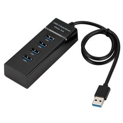 Roger AD15651 USB 3.0 Хаб - Разделитель 4 x USB 3.0 / 5 Gbps Черный цена и информация | Адаптеры и USB разветвители | 220.lv