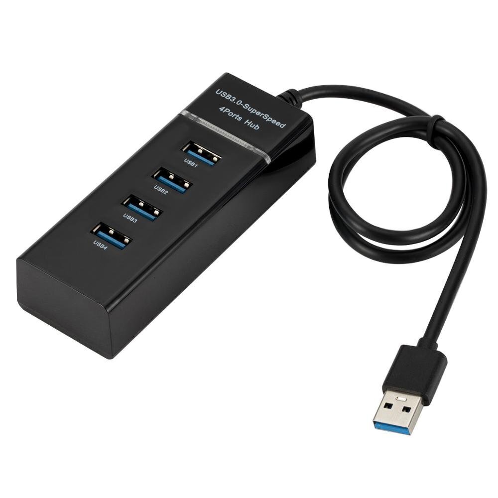 Roger AD15651 USB 3.0 Hubs - Sadalītājs 4 x USB 3.0 / 5 Gbps Melns cena un informācija | Adapteri un USB centrmezgli | 220.lv