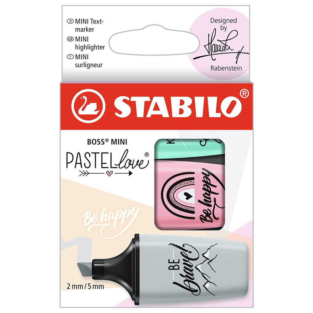 STABILO BOSS MINI marķieris 2.0 3pc ( tirkīza, rozā, pelēks) цена и информация | Modelēšanas un zīmēšanas piederumi | 220.lv