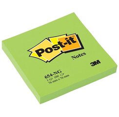 Līmlapiņas Post-it 76x76 Neona zaļa цена и информация | Канцелярия | 220.lv