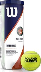 Tenisa bumbiņas Wilson Roland Garos Clay Court 3 WRT125000, 3 gab. цена и информация | Товары для большого тенниса | 220.lv