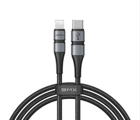 Кабель Baseus BMX MFI Прочный нейлоновый плетеный провод USB Type C PD 18W / Lightning 1.2m Grey цена и информация | Кабели для телефонов | 220.lv