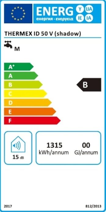 Ūdens boileris Thermex ID Shadow Wi-Fi 50H, horizontāls cena un informācija | Ūdens sildītāji | 220.lv