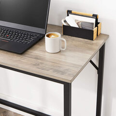 Узкий серо-черный офисный стол цена и информация | Компьютерные, письменные столы | 220.lv