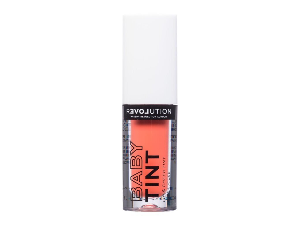 Makeup Revolution Relove Baby Tint Lip & Cheek Tint - Šķidra krāsa lūpām un vaigiem 1,4 ml, Coral cena un informācija | Lūpu krāsas, balzāmi, spīdumi, vazelīns | 220.lv