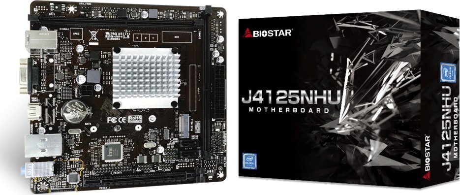 Biostar J4125NHU, Mini ITX, Intel Celeron J4125, DDR4 cena un informācija | Mātesplates | 220.lv