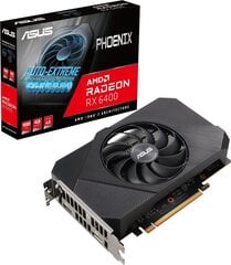 Asus Phoenix Radeon RX 6400 (PH-RX6400-4G) cena un informācija | Videokartes (GPU) | 220.lv