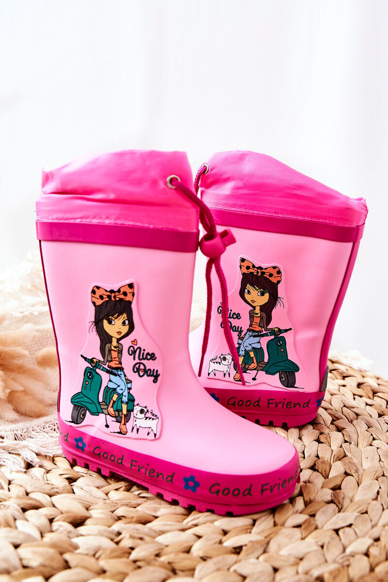 Bērnu gumijas galoshes kurpes Pink Girl Heilee 16678-69 цена | 220.lv