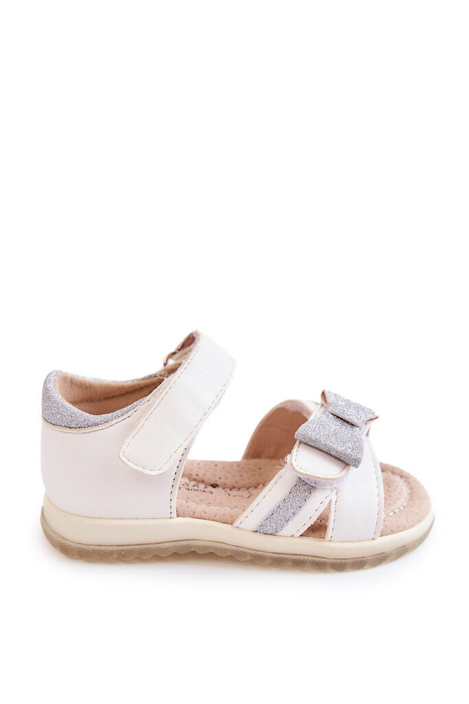 Bērnu ādas sandales ar baltu uzlīmi 19375-98 cena un informācija | Bērnu sandales | 220.lv