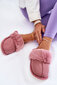 Siltas sieviešu čības ar kažokādu Tumši rozā krāsa Franco 22817-J цена и информация | Iešļūcenes, čības sievietēm | 220.lv