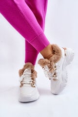 Sieviešu siltināti sporta apavi, šņorējama balta kerbera 23625-H cena un informācija | Sporta apavi sievietēm | 220.lv